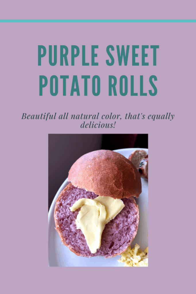 Purple sweet potato rolls pinterest image