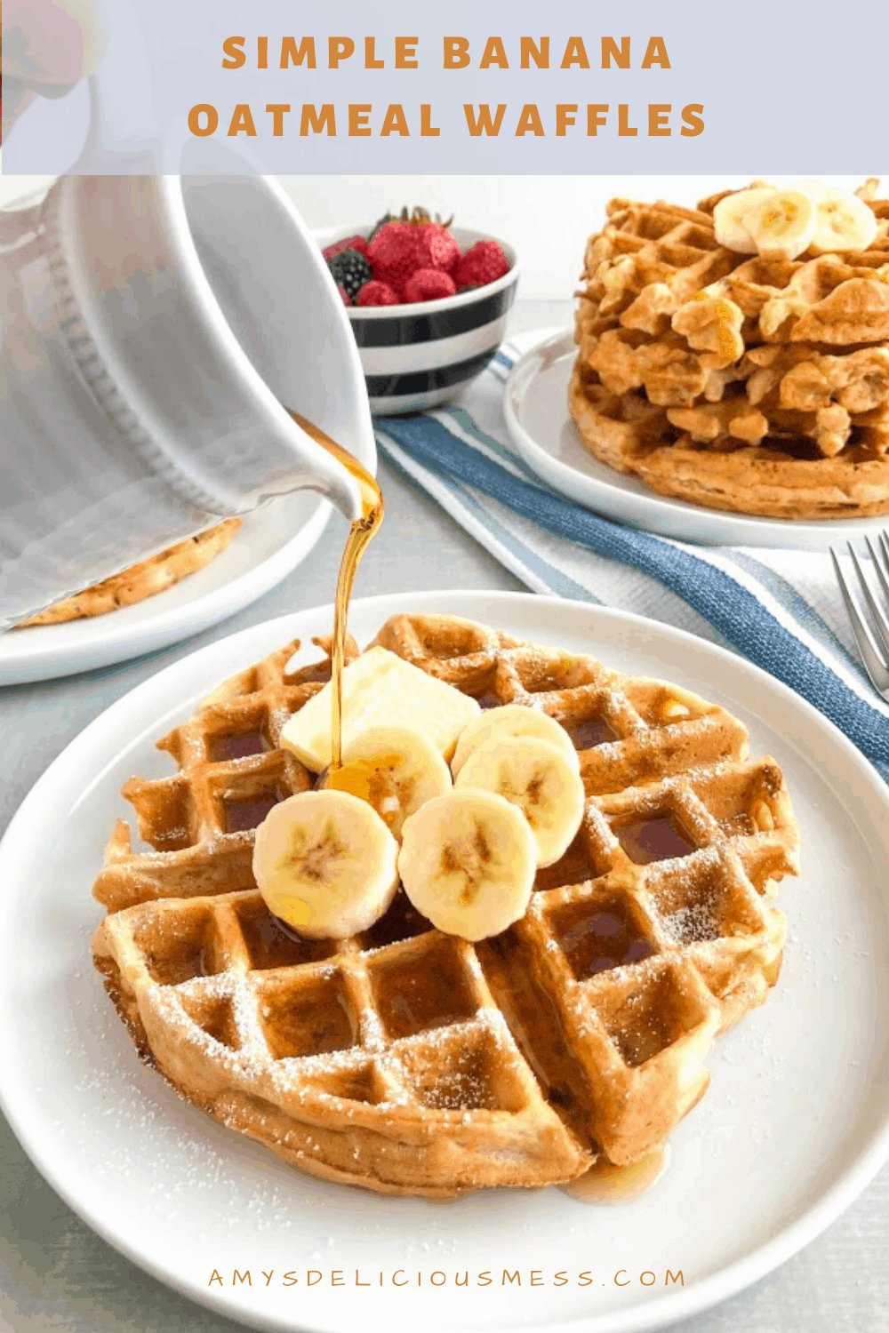 Simple Banana Oatmeal Waffles – Amy's Delicious Mess